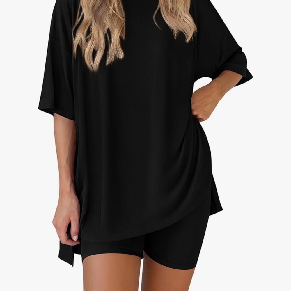 pretty garden Women's 2piece lounge set color black - Picture 2 of 8